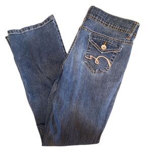 l.e.i. Chelsea blue denim jeans, lowrise bootcut,  girls size 16